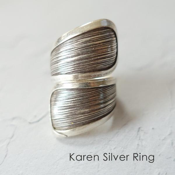 カレンシルバーリング 指輪 レディース スパイラル フリー シルバー925 シルバー950 アレルギ...