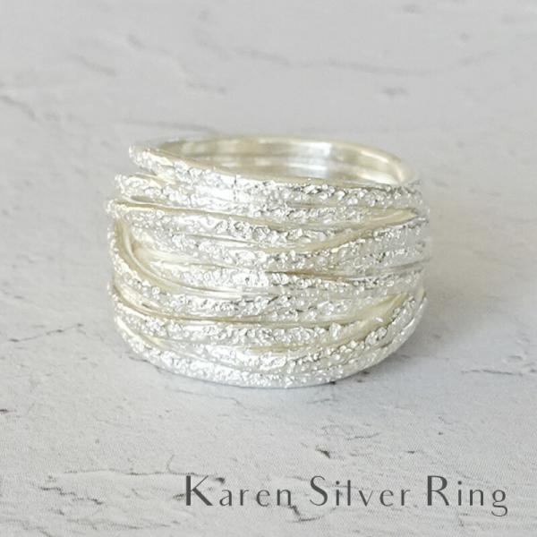 カレンシルバーリング 指輪 レディース メンズ  フリー シルバー925 シルバー950 太め アレ...