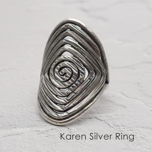 カレンシルバーリング 指輪 レディース メンズ フリー シルバー925 シルバー950 金属アレルギ...