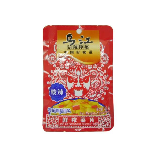 【常温便】烏江 味付けザーサイ(酸辣)/重慶烏江 酸辣鮮搾菜片 80g【6901754050157】...