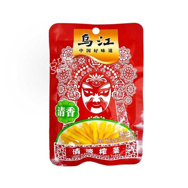 【常温便】烏江 紅油ザーサイ(清香)/重慶烏江 清淡搾菜 80g【6901754050171】【異な...