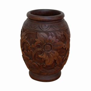 木彫りのジュエリーボックス 20X9.5X8.5 木製 アンティーク調