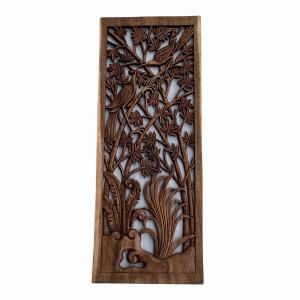 フラワーオブライフ 生命の花 木彫りの壁掛けレリーフ 直径29cm Flower