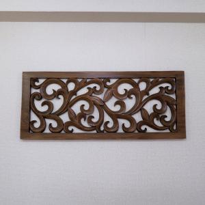 唐草模様の壁掛けレリーフ 100X40 スワー...の詳細画像3
