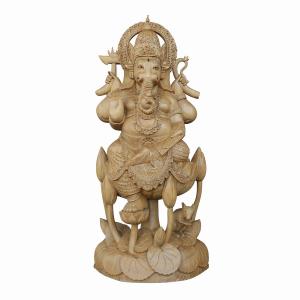 ガルーダの木彫り 100cm 木製スワール無垢材 MADE M作 アジアン雑貨