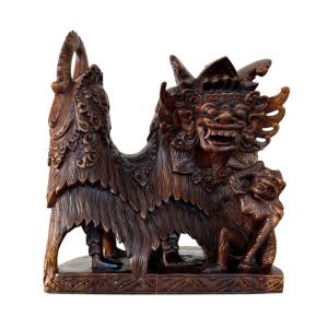 ドラゴンの木彫り 龍の木彫り スワール無垢材 左向き 50cm 竜の木彫り