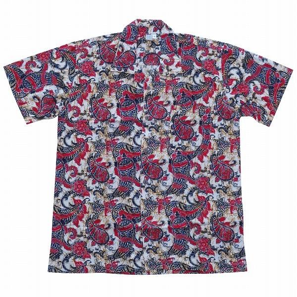 バティックシャツ　半袖シャツ 　コットン　ペイズリー柄　インドネシア民族衣装　ユニセックス　1501...