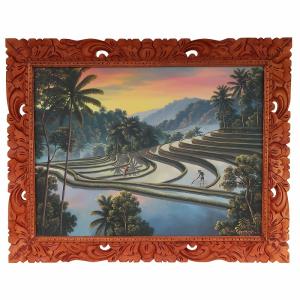 プルメリアの絵 ホワイト 42X52 絵画 花の絵 リゾート ハワイアン