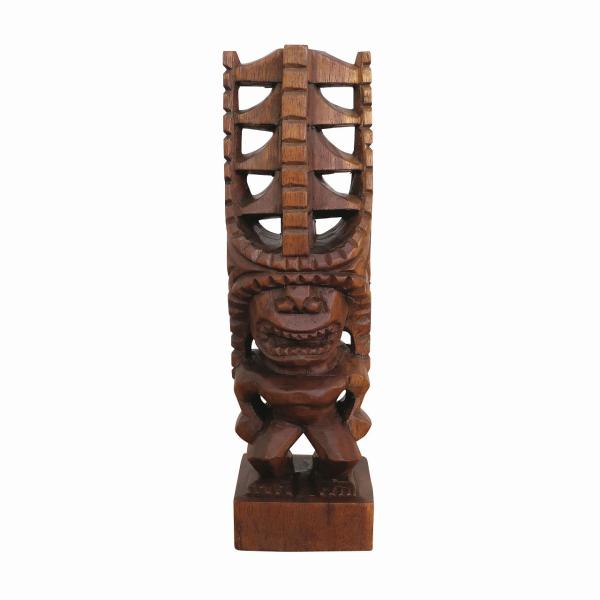 ティキの木彫り アクア TIKI AKUA KAI 30cm 木製スワール無垢材 ハワイアン雑貨 テ...