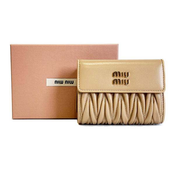 ミュウミュウ MIU MIU 三つ折り財布 レディース 5ML002/2FPP/F0036 SABB...