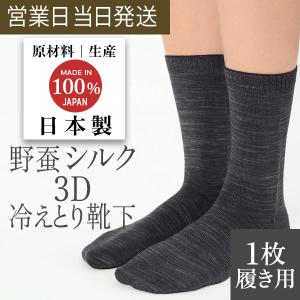 冷え取り靴下 3D ソックス 先丸 Yasan シルク 100% (1枚履き用） チャコール 国産 ...