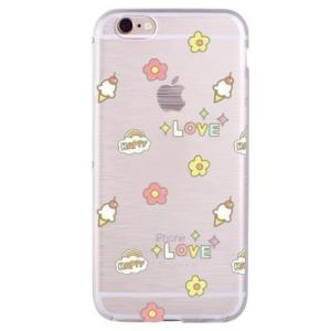 【iPhone6s Plus / iPhone6 Plus ケース】★ハッピーラブ★ ☆ソフトクリーム 花柄 ソフトタイプ ソフトケース TPUケース☆｜asianzakka