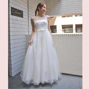 ウェディングドレス 演奏会 結婚式 家族婚　前撮り 激安 セール フロア丈 ミドル丈 ビージュ　ノースリーブ チュール