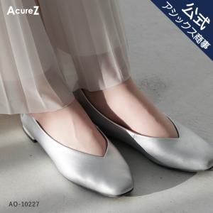AcureZ(アキュアーズ) パンプス レディス レディース ローヒール Vカット 3E相当 AO-10227 アシックス商事 25ss_n 25spm｜asicstrading