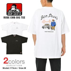 ベンデイビス Tシャツ BEN DAVIS RUDE EMB BIG TEE 刺繍 ビッグシルエット ビッグサイズ メンズ レディース C-1580012｜asis