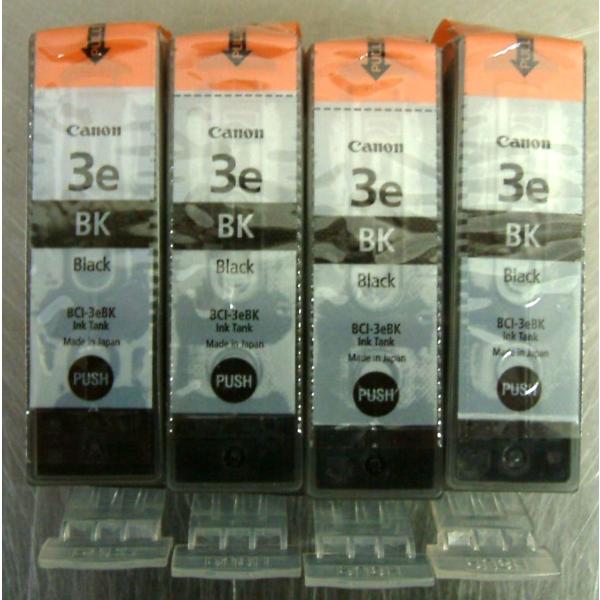 BCI-3eBK キャノン 純正インクカートリッジ4個 黒 BLACK ブラック 箱なし CANON...