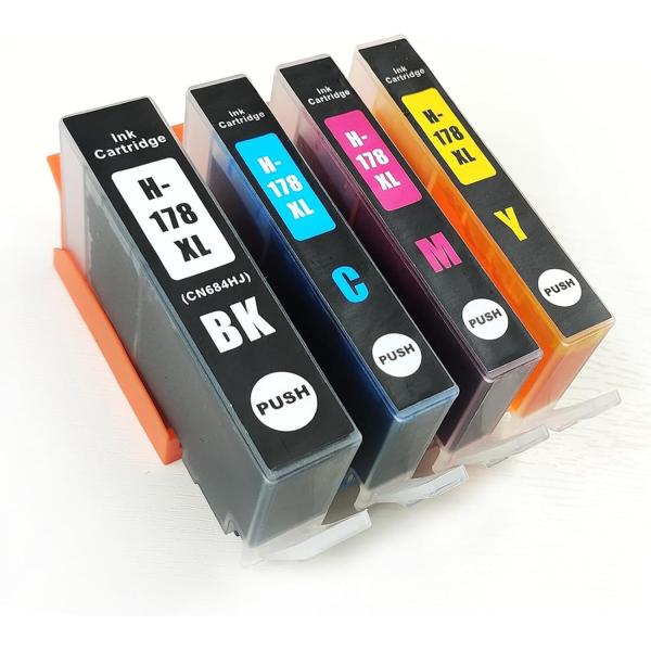 HP178XL-4PK 互換インクカートリッジ ４個組  ICチップ付き 残量表示OK Photos...