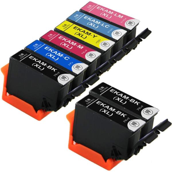 エプソン KAM-6CL-L + KAM-BK-L 純正互換インクカートリッジ 8個組 増量版 6色...