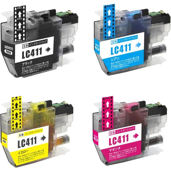 LC411-4PK brother ブラザー 純正互換インクカートリッジ 4色組 全ロット番号対応 ...