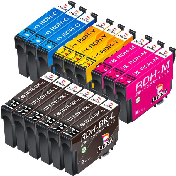 RDH-4CL 4色3セット +黒3個 計15個 エプソン互換インク  送料無料　リコーダー ICチ...