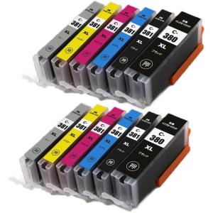 キャノン BCI-381XL+380XL/6MP 互換インク 増量版 6色×2セット 大容量 CANON PIXUS TS8430 TS8330 TS8230 TS8130