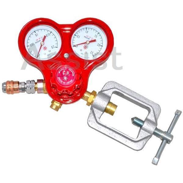 ワンタッチカプラ付き アセチレンガス圧調整器 SG-4 逆火防止装置付き 阪口製作所 小型軽量