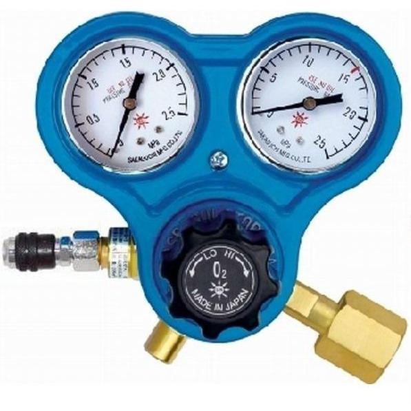 ワンタッチカプラ付き 酸素調整器 SG-3K 関東式 逆火防止器付き 阪口製作所 レギュレーター
