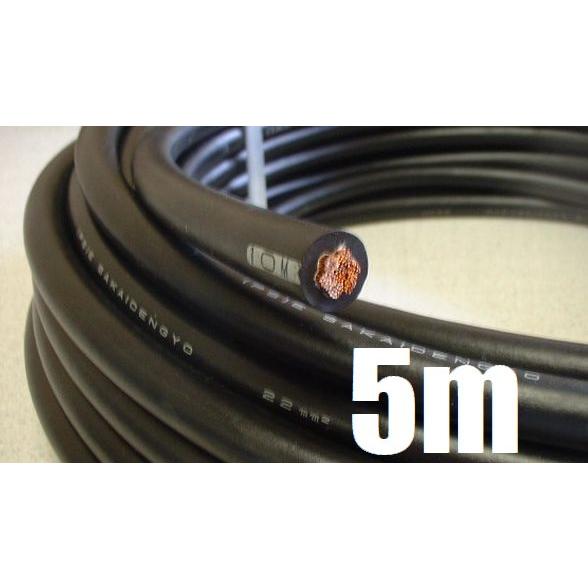 WCT22スケア 溶接用キャプタイヤケーブル WCT 22SQ 5ｍ 黒色 富士電線 三ツ星