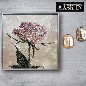 アートフレーム クリスタルピクチャー ローズ 薔薇 額絵 シルバー