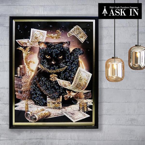 クリスタルアート ビリオネア339 アートパネル 43x53cm キャット 動物 かわいい おしゃれ...