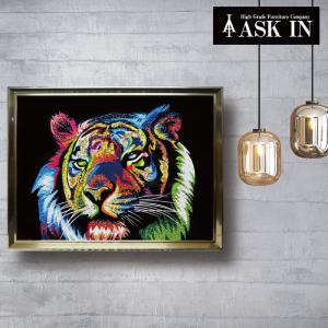 アートフレーム トラ/タイガー/虎 絵画 クリスタルピクチャー アートフレーム ピグメントラ タイガー クリスタルピクチャー 額