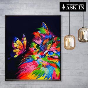 2024春新作】とっととやれ クリスタルアート おしゃれ 51x51cm ねこ