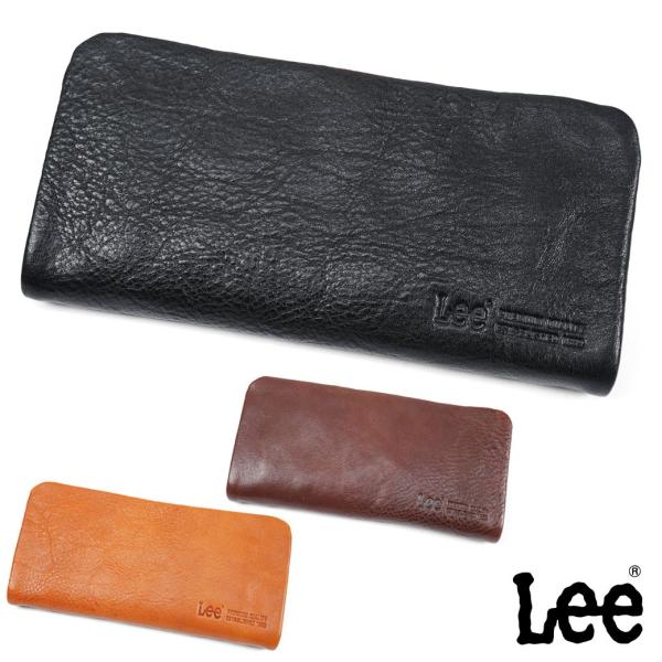 長財布メンズ ブランド 本革 ファスナー 小銭 出しやすい Lee リー ルーズ 財布 イタリアンレ...