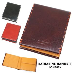 二つ折り財布 メンズ カード6枚収納 KATHARINE HAMNETT キャサリンハムネット ロンドン カラーテーラード2 折財布 折りたたみ 革 レザー メンズ 財布｜askashop