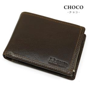 二つ折り財布 メンズ 財布 L字ファスナー小銭...の詳細画像5
