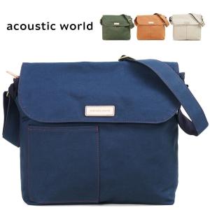 ショルダーバッグ メンズ 帆布 A4 ブランド 日本製 acoustic world アコースティック・ワールド STITCH ステッチ 斜めがけバッグ キャンバス 撥水