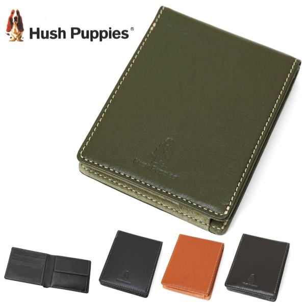 二つ折り財布 メンズ Hush Puppies ハッシュパピー ニック 本革 レザー 折りたたみ メ...