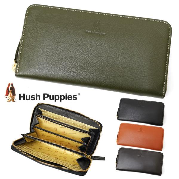 ラウンドファスナー 長財布 メンズ Hush Puppies ハッシュパピー ニック 本革 レザー ...