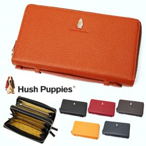 ラウンドファスナー 長財布 メンズ Hush Puppies ハッシュパピー Wファスナー ポーチ 2ルーム 本革 レザー 30代 40代 50代｜askashop