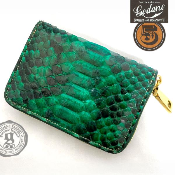 【二つ折り札収納可】ダイヤモンドパイソン 小銭入れ メンズ 本革 ミニ財布 コインケース 蛇革 ダー...