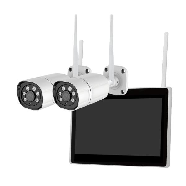 SEC-W-ML2CH-10L-1T - 300万画素ワイヤレスカメラ2台+10インチモニター一体型...