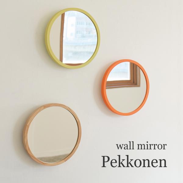 鏡 ウォールミラー 壁掛け アンティーク 木製 円形 Pekkonen ペコネン HM-4629