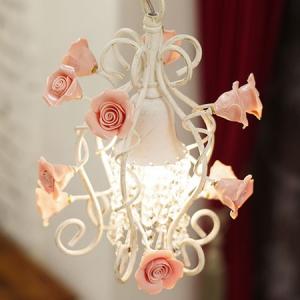 照明器具 ペンダントライト 1灯 アンティーク シャンデリア バラ