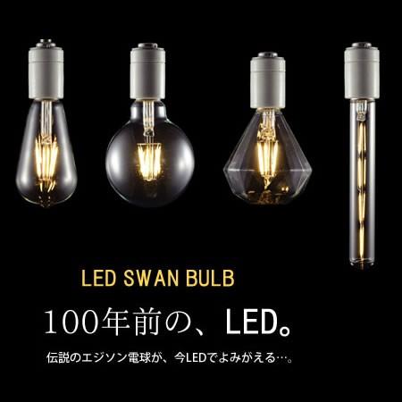 電球 E26 60W LED SWAN BULB レプリカ球 エジソン球 ヴィンテージ