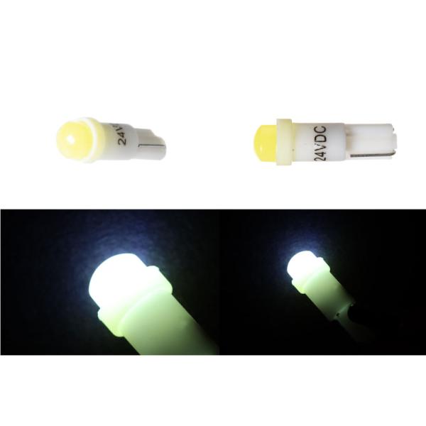 高輝度LEDウェッジ球　T5サイズ　ホワイト（白）　2個セット　24V　（528424）