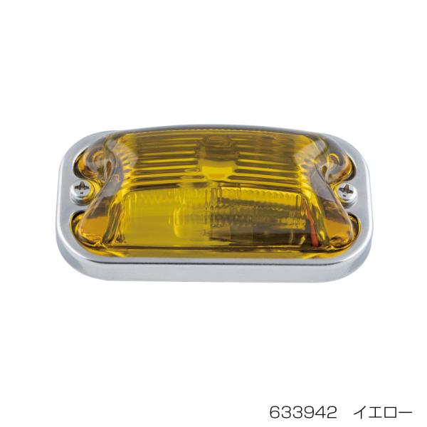 ジェットイノウエ製　角型マーカーランプ　イエロー（黄色）　前方開閉式　ガラスレンズ　633942