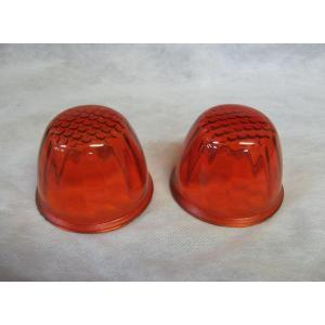 当時物】旧星型バスマーカーレンズ アンバー（橙） ガラス製