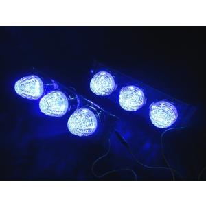 激光LEDバスマーカー3連車高灯 クリア/ブルー（青） 2個1セット 24V