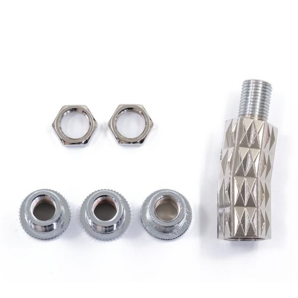 同径異径ダイヤカットエクステンション　ちょい曲げ 45ｍｍ　ノブ側12×1.25　シフトノブ延長アダ...