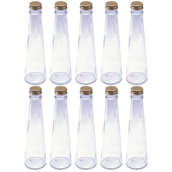 ハーバリウム　円錐ガラス瓶　200cc　10本セット　キャップ付　硝子ビン　透明瓶　酒類容器　花材　...